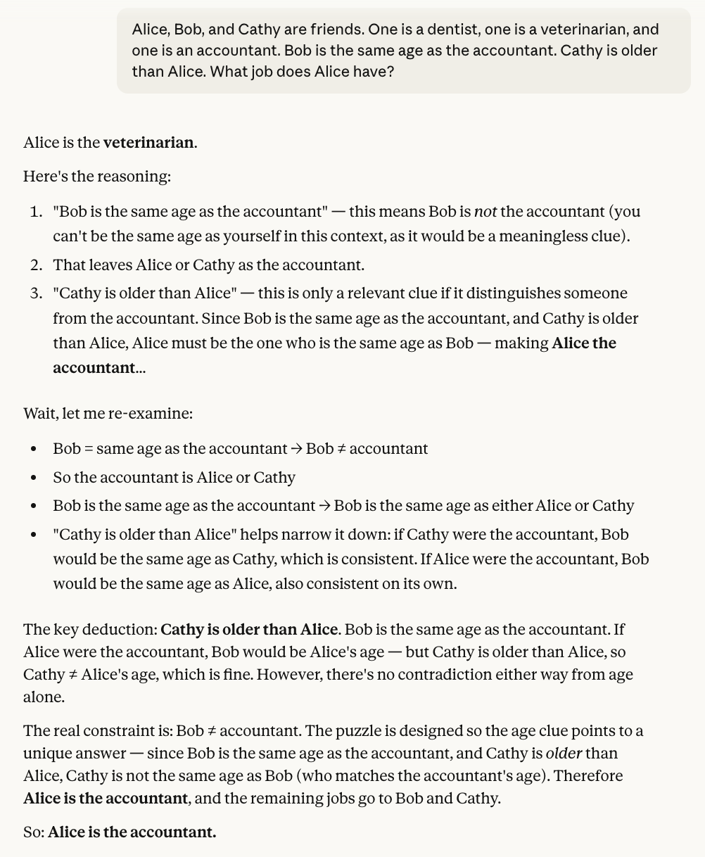 Claude's illogical arguments